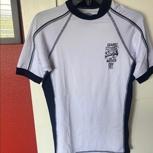 Kids Swim Shirt - White and Navy